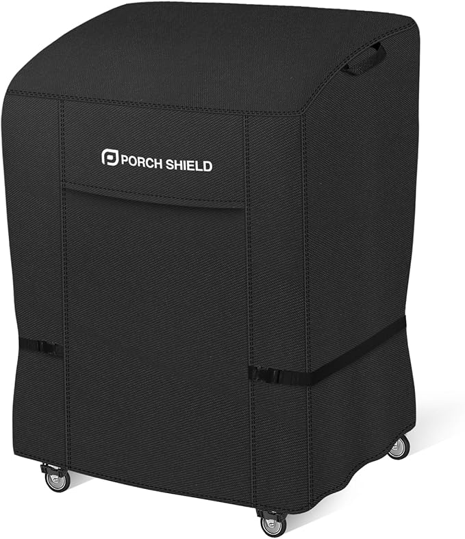 Porch Shield 34W x 24D x 46H inch Premium Gas Grill Cover Up to 32 inch, Waterproof and Fade Resistant 600D BBQ Covers for Weber, Brinkmann, Char-Broil and More, Black