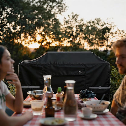 98 Inch Island Grill Cover, 600D Heavy Duty Waterproof Extra Large Grill Cover for Island with Left or Right Grill Head, Tear & Fade Resistant Outdoor Kitchen Cover, Black