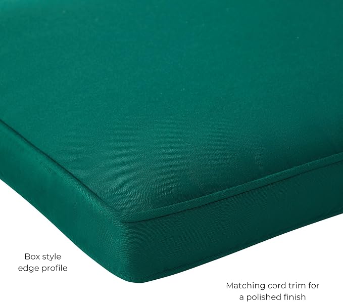 Indoor/Outdoor Chair Pads in Sunbrella Fabric – 17''x17'' Patio Seat Cushions with Foam Insert, Removable Reversible Cover & Ties for Patio Dining Chairs – Set of 2 or 4, Canvas Forest