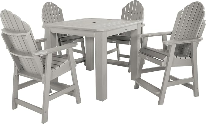 highwood Hamilton 5 Piece Square Counter Height Dining Set, Harbor Gray