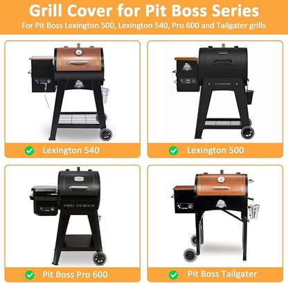 Smoker Grill Cover for Pit Boss Lexington 500 Series, 73500 Pellet Cover for Pit Boss Lexington 540, Pro 600 and Tailgater Wood Pellet Cover, 600D Waterproof Heavy Duty Pellet Smoker Cover