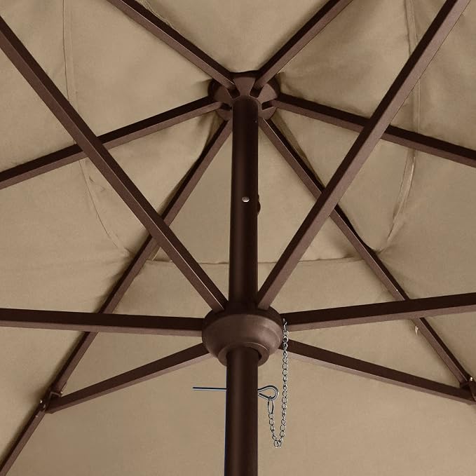 EliteShade USA 10-Year-Non-Fading 6.5x10Ft Rectangular Market Patio Umbrella, UPF 50+ UV Protection Performance Sun Umbrella, Heavy Duty Commercial Grade Outdoor Table Umbrella with Crank, Windproof Vented Top for Garden, Pool, Deck and Outdoor Playset...