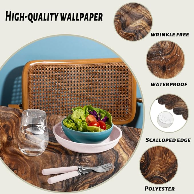 Wood Grain Texture Decorative Rectangle Tablecloth Old Tree Trunk Natural Rectangle Table Cover Anti-Oil Tablecloth for Dining Tables, Parties, Wedding and Banquet Decoration 52" x 70" 4-6 Seats