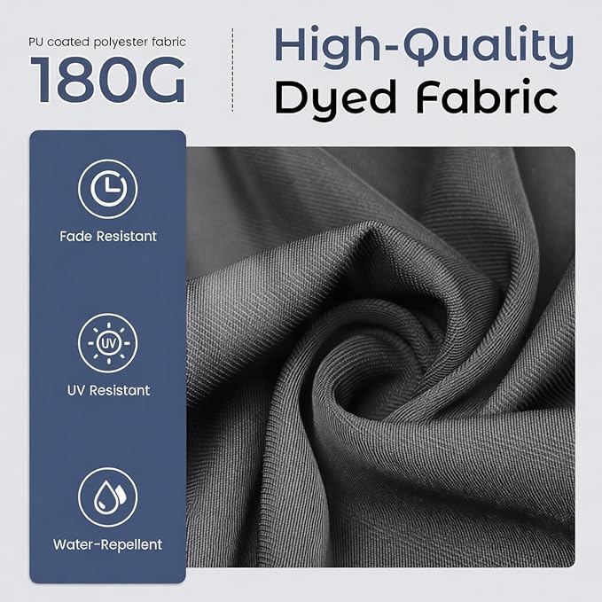 15ft Patio Umbrella Replacement Canopy for 12 Ribs, Large Outdoor Umbrella Top Cover Only,Double-Sided Fabric for Market Umbrellas, Sombrillas de Patio Repuesto (Frame NOT Included),Grey