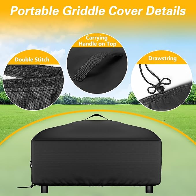 EVRBUL Portable Griddle Cover Fit for Blackstone 22 in and Pit Boss 2 Burner Tabletop Griddle, Tabletop Grill Cover Fit for Royal Gourmet and GasOne 3 Burners Flat Top Gas Grill, 27"L x 23"W x 12"H
