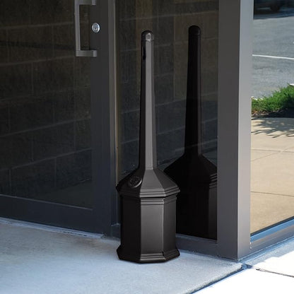 Commercial Zone 710301 Smoker’s Outpost Site Saver Cigarette Receptacle, Black, Plastic, 5 Quart