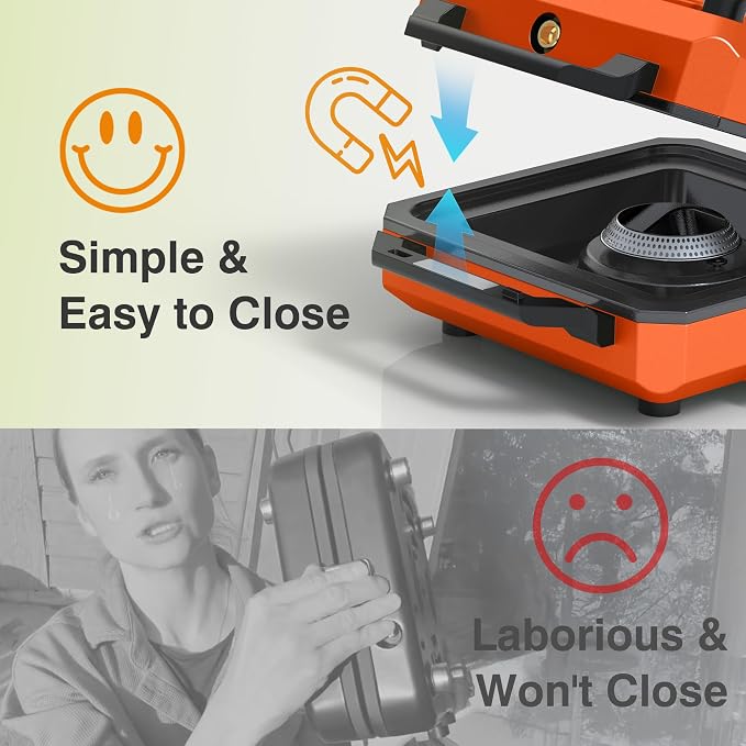 ODSD 2 Burner Camping Stove with Windshield, 20000 BTU Propane Camp Stove, Portable Folding Gas Stove, Camping Essentials Gears Includes Frying Pan, Coffee Stand & Carry Bag (Orange)