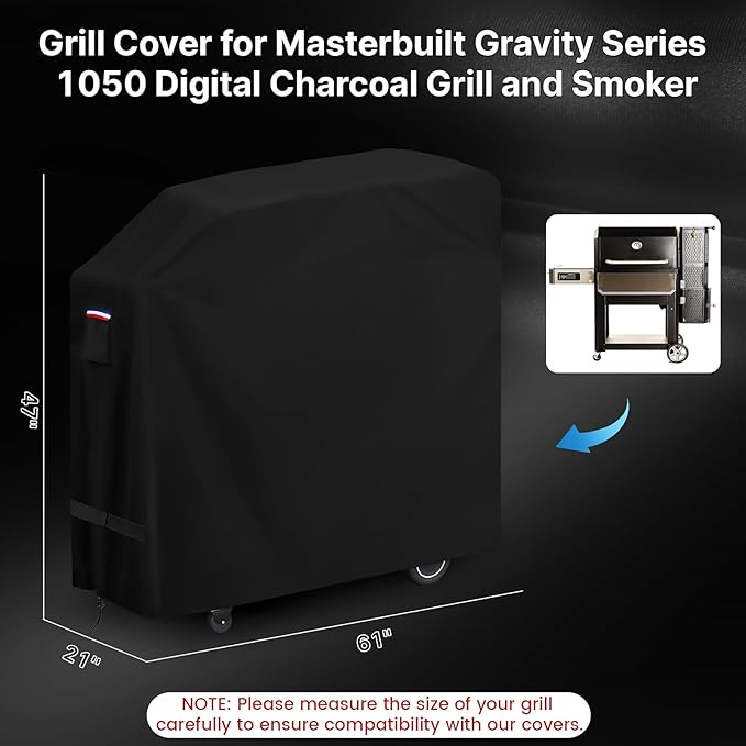 Grill Cover for Masterbuilt Gravity Series 1050 Digital Charcoal Grill and Smoker,Covers for Mb20041220 Gravity Series Griddle,Heavy Duty Waterproof Grill Cover for Masterbuilt Electric Smoker