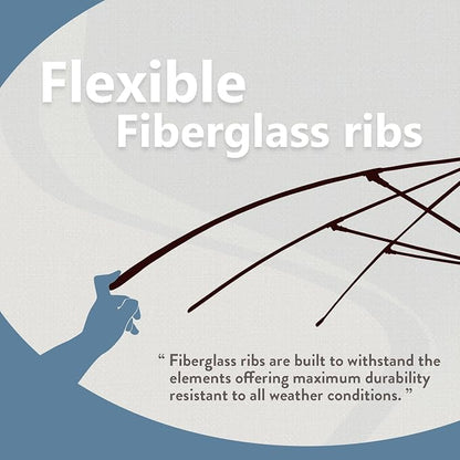 California Umbrella 11' Round Aluminum/Fiberglass Umbrella, Pulley Lift, Bronze Pole, Sunbrella Wheat Fabric
