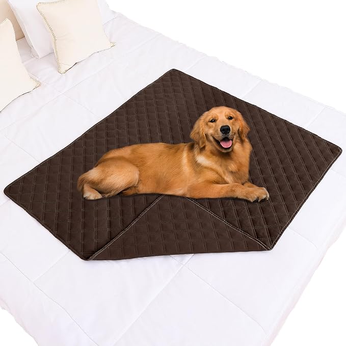 Smiry Waterproof Reversible Pet Couch Covers for Dogs | Pet Friendly, Soft Fabric, Washable Sofa Furniture Protector for Dogs Cat Kids, Checkered (40"x50", Chocolate/Chocolate)