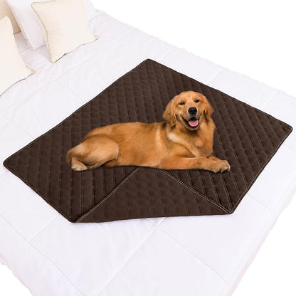 Smiry Waterproof Reversible Pet Couch Covers for Dogs | Pet Friendly, Soft Fabric, Washable Sofa Furniture Protector for Dogs Cat Kids, Checkered (40"x50", Chocolate/Chocolate)