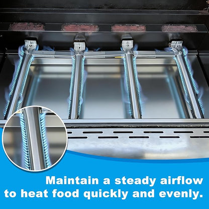 LS'BABQ Grill Replacement Parts for Kenmore 6 Burner 146.23681310 146.47223610 146.23766310, Porcelain Steel Heat Plate Shield, Burner Tube Repair Kit for Kenmore