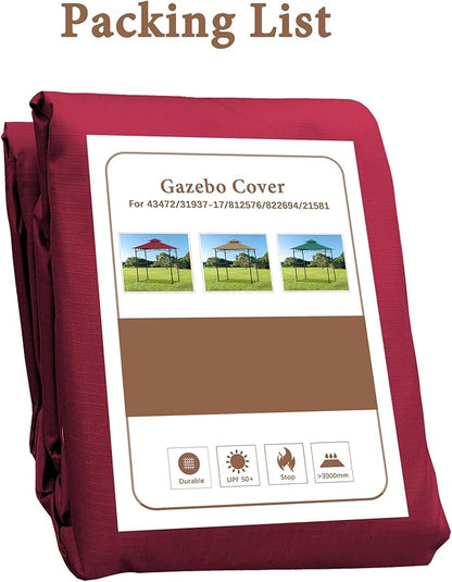 SCOCANOPY Grill Replacement Canopy BBQ Gazebo Top Compatible with Aldi Gardenline Belavi Shoprite Grill Gazebo,for Model Number: 43472,812576,822694,31937-17,21581,(Burgundy)