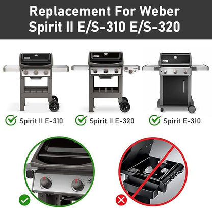 Uniflasy 67046 Flavorizer Bars for Weber Spirit 2 Parts Weber GS4 Spirit II & I E310 E320 S310 S320 with Front Control 69797 68843 7636 Replacement Parts,15.3" Porcelain-enameled Flavor Bars