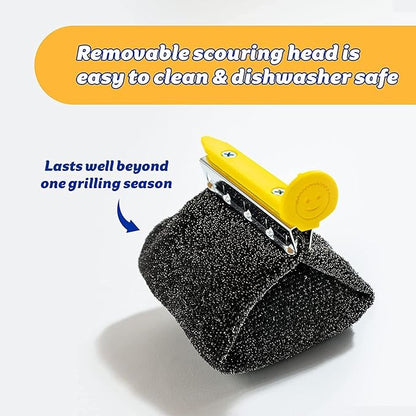 Scrub Daddy BBQ Daddy + Refill Heads - BBQ Cleaning Brush with Scraper & Bottle Opener, Barbeque Grill Cleaner, Wire Bristle Free, Barbecue Cleaner Brushes, High-Tech Cleaning Accessories for Men