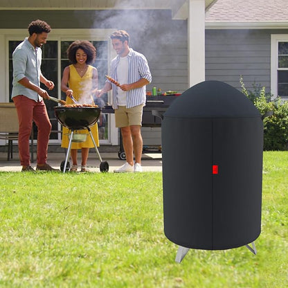 Outdoor Grill Cover Fits Cuisinart 18" Vertical Charcoal Smoker COS-118, Cover Geny Waterproof 600D Heavy Duty Round Smoker Grill Covers, 23" D x 40" H.