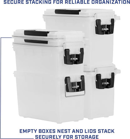 Sheffield Ammo Box Made in USA, Stackable Lockable Ammo Storage Box, Frost | Lockable Storage Box, Water and Dust Resistant Dry Box, Secures Hunting Gear, Gun Accessories, Supplies, and Bullets