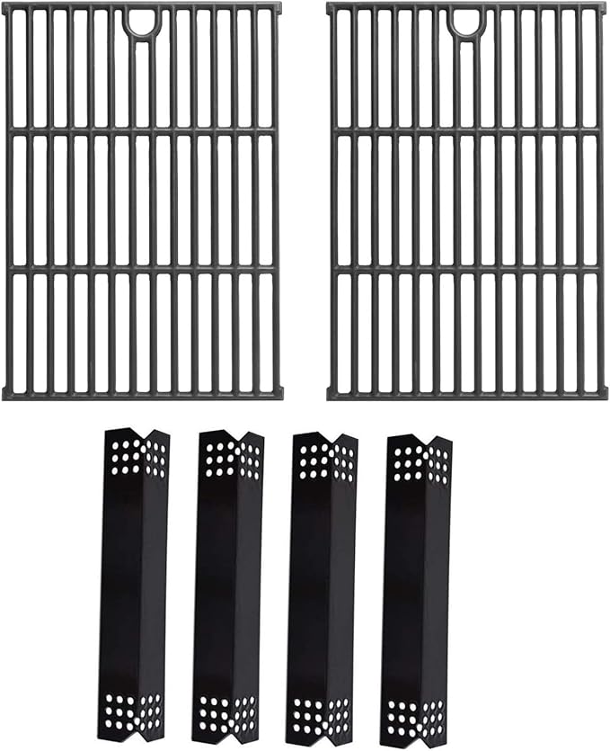 SafBbcue Grill Parts Kit for Nexgrill 720-0925P 720-0925 Replacement Parts 4 Burner, Grill Grates for Nexgrill 4 Burner 720-0925 Cast Iron, Porcelain Steel Grill Heat Plates for Nexgrill 720-0925P