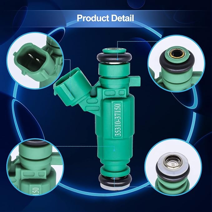HiSport Fuel Injectors 35310-37150 Compatible with 1999-11 Hyundai Kia 1.6L 2.5L 2.7L 4 PCS/PACK