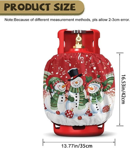Snowman 20lb Propane Tank Covers Christmas Gas Cover Fits Standard 20 lb Tank Cylinder Heavy Duty Outdoor Grill Accessories Gift for Friends