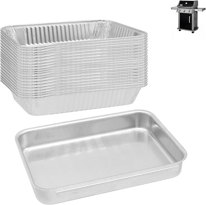 DcYourHome 93305 Grease Catch Pan Kit for Weber Spirit 2/3 Burners Spirit E-210 E-310 Grill Parts, Grease Tray with 20 Pack 6415 Drip Pan Liner for Weber Genesis 2/Genesis II LX 200/300, Summit Grill