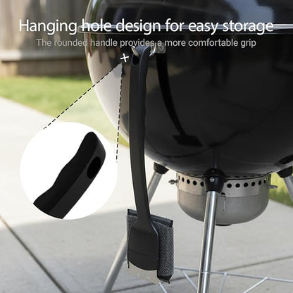 BBQ Grill Brush for Outdoor Grill Accessories with Stainless Steel Scraper Grill Brush Bristle Free Flat Top Grill Cleaner BBQ Cleaning Brush for All Grill Types