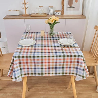 LIBERECOO Heavy Duty Vinyl Tablecloth with Flannel Backing Waterproof Oil-Proof Plastic Table Cloth Stain-Resistant Wipeable Rectangle or Square Table Cover for Indoor and Outdoor 54 x 54 Inch