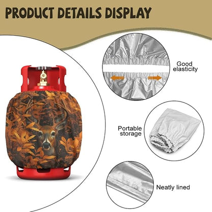 Camo Hunting Propane Tank Cover 20lb Waterproof Gas Tank Cylinder Cover for Outdoor Camping Yard Party Easy to Install Grill Accessories