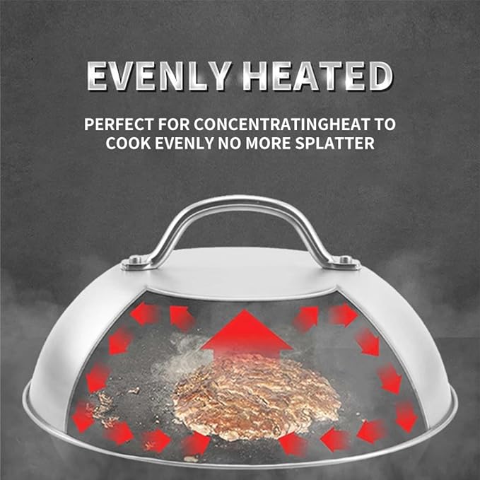 9” Blackstone Basting Cover Lid Dome for Griddle Cooking Basting, Griddle Accessories for Enhanced Flavor and Steaming Vegetables + 9.7" Spatula Steak Grill Tongs for Flipping Barbecue