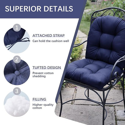 Gnostik Outdoor Indoor Floral Seat Cushions 18.6"X18.6" Waterproof Patio Chair Pads for Porch, Dining, Garden, Balcony, Office Set of 2