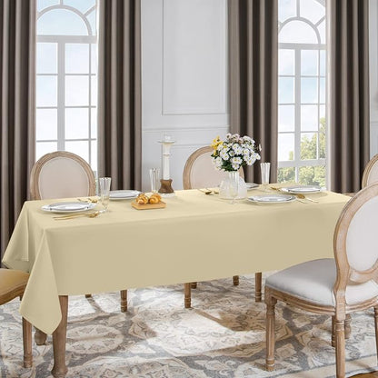 Softalker Rectangle Tablecloth, Waterproof Table Cloths Wrinkle Free Fabric Washable Polyester Table Cover for Dining Tables Party Outdoor Camping Parties Buffet - 60 x 120 inch, Khaki