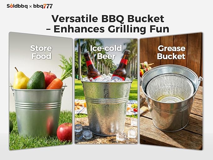 Grease Drip Bucket with 20 Pack Disposable Aluminum Grease Liners BAC407 Replacement Parts for Traeger Pro Series 575/780 20/22/34 Ironwood 650/885 Pit Boss Pellet Grills