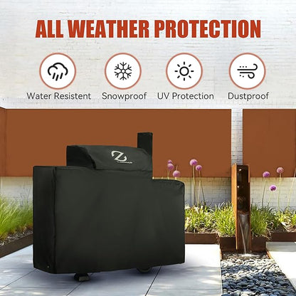Z GRILLS Pellet Grill Cover 55 Inch | Official Genuine | Upgraded 600D Polyester Fabric, Heavy Duty, Weather Resistant, Waterproof Full Length Grill Cover for 1000 Series Pellet Smoker
