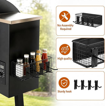 2 Pack Magnetic Storage Bin for Traeger Grills, Pellet Smoker Accessories, Suit for Traeger Ironwood 885, Pro Series 34, Pro Series 22, Pro D2 575, Pro 780, Pit Boss, Z-Grills
