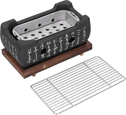 Keenso Portable Charcoal Barbecue Grill Lightweight Aluminium Alloy BBQ Stove Oven for Home Outdoor Cooking