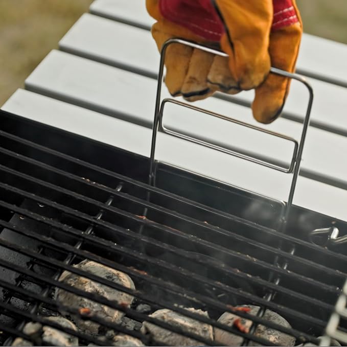 Barrel Charcoal Grill, Outdoor BBQ Smoker, Large Cooking Area, Adjustable Charcoal Pan, Warming Rack, Front & Side Table, Storage Shelf, Enameled Steel Wire, Backyard Camping Grill (Small)