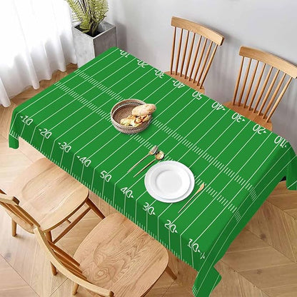 TKS MITLAN American Football Field Tablecloth 60x84 Inch Rectangular Green Lawn Sport Football Field Oblong Table Cloth Kitchen Table Decorations for Home Dinner Party