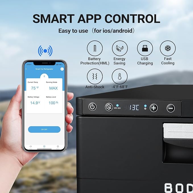 BODEGACOOLER 12 Volt Drawer Refrigerator, 33Quart(31L) RV Fridge Freezer | Portable Refrigerator (-4℉-68℉) with APP Control, 12/24V DC, for Travel ,Camping, Road Trips Tailgating, Truck, Van, SUV