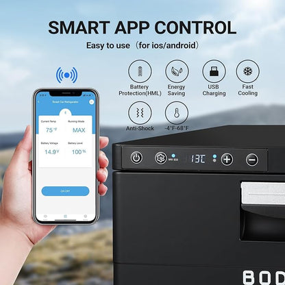 BODEGACOOLER 12 Volt Drawer Refrigerator, 33Quart(31L) RV Fridge Freezer | Portable Refrigerator (-4℉-68℉) with APP Control, 12/24V DC, for Travel ,Camping, Road Trips Tailgating, Truck, Van, SUV