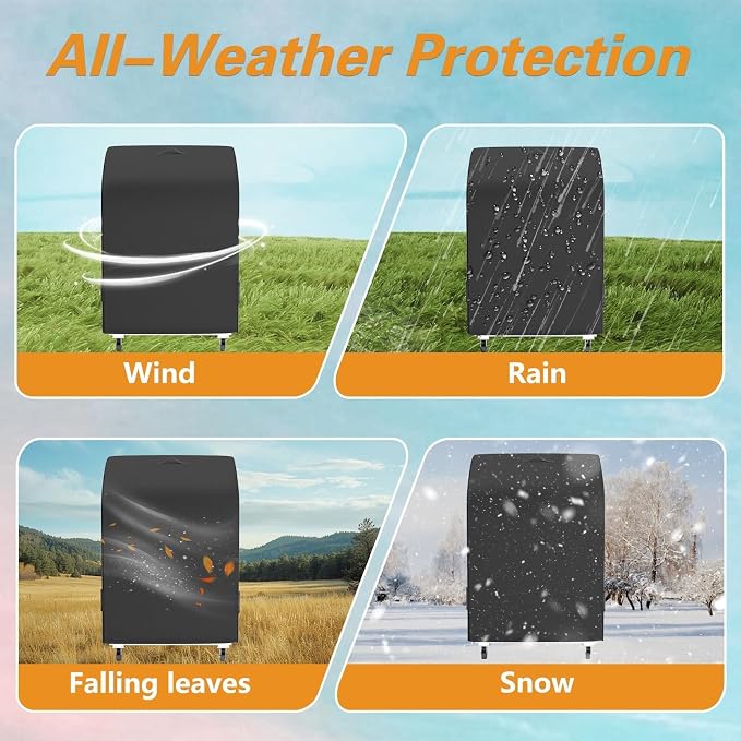 EVRBUL 32 in Small BBQ Grill Cover, 32" W x 24" D x 43" H Heavy Duty 420D Waterproof 2 Burner Gas Grill Cover for Weber Char-Broil Nexgrill and More Grills with Collapsed Side Tables