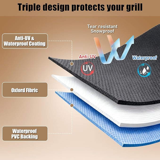 QuliMetal Electric Smoker Cover for Pit Boss 3-Series - Cover for Pit Boss Grills PBV3G1 Vertical Smoker 600D Heavy Duty Waterproof Tear-Resistant Grill Cover BBQ Accessories