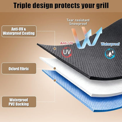 QuliMetal Electric Smoker Cover for Pit Boss 3-Series - Cover for Pit Boss Grills PBV3G1 Vertical Smoker 600D Heavy Duty Waterproof Tear-Resistant Grill Cover BBQ Accessories