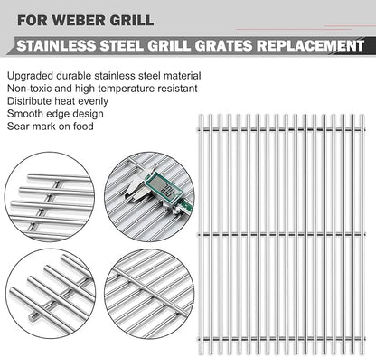 Genesis II E-310 Grates Replacement for Weber Genesis II E310 E-315 E-335 Genesis 2 Gs4 Grill Parts Replacement Grates 66095 Stainless Steel Cooking Grids II LX E-340 S-340 66802 Grates 300 Series