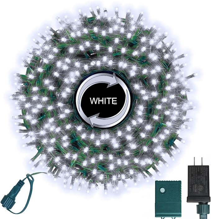 500 LED White Christmas String Lights, Plug in Twinkle Fairy Lights with 8 Modes & Timer, Waterproof Connectable Lights for Indoor Outdoor Home Party Wedding Bedroom Tree Decoration