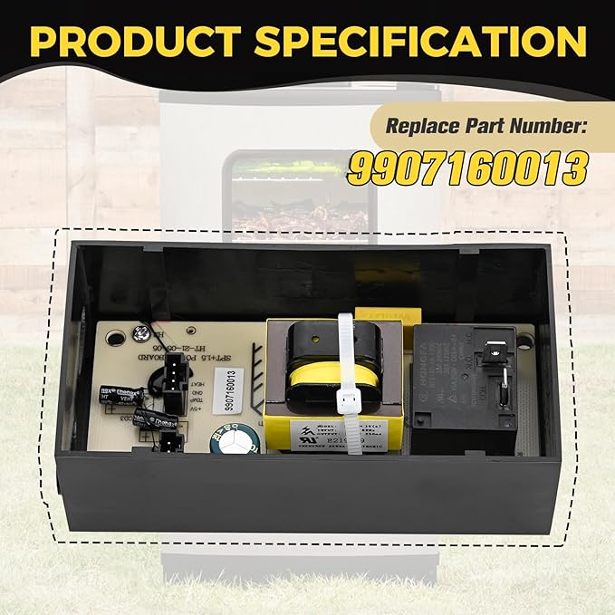 9907160013 Power Circuit Board Replacement for Masterbuilt Digital Electric Smoker MB20070619, MB20071117, MB20071418, MB2007161