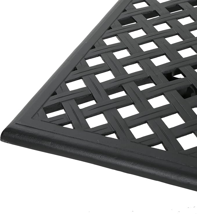 Christopher Knight Home Cayman Cast Aluminum Rectangle Table, Black Sand