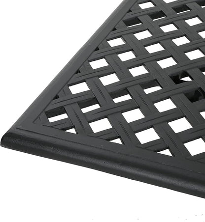 Christopher Knight Home Cayman Cast Aluminum Rectangle Table, Black Sand