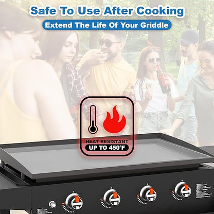 Food-Grade Silicone Grill Mat - Griddle Cover for Blackstone, A Protective Layer for Your Griddle Surface, Essential Blackstone Mat Griddle Accessory (17 Inch, Gray)