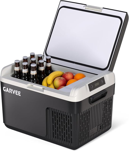 Garvee 12 Volt Refrigerator, 13QT 12V Car Fridge, Portable Freezer Compressor Electric Cooler, 12/24V DC 110-240V AC, Portable Refrigerator for RV/Truck/Camping, -4°F to 68°F