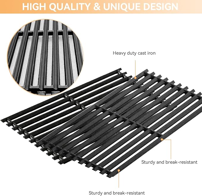 463355220 17" Grill Grates for Charbroil Commercial Infrared 3 Burner 463242516 463242515 466242615 463243016 463346017 Grills, Cast Iron Grill Replacement Parts for Char Broil G466-0025-W1A